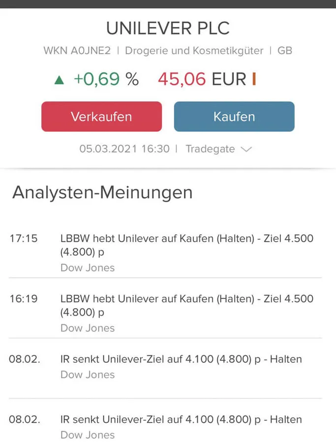 Consorsbank App Analysten Meinungen und Kursziele für die Aktien