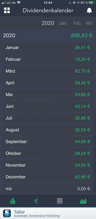 Dividendenvorschau für 2020