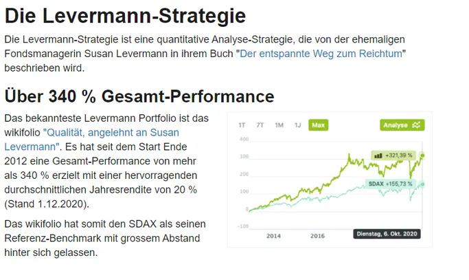 Erklärung: Was ist der Levermann Score und die Levermann Strategie?