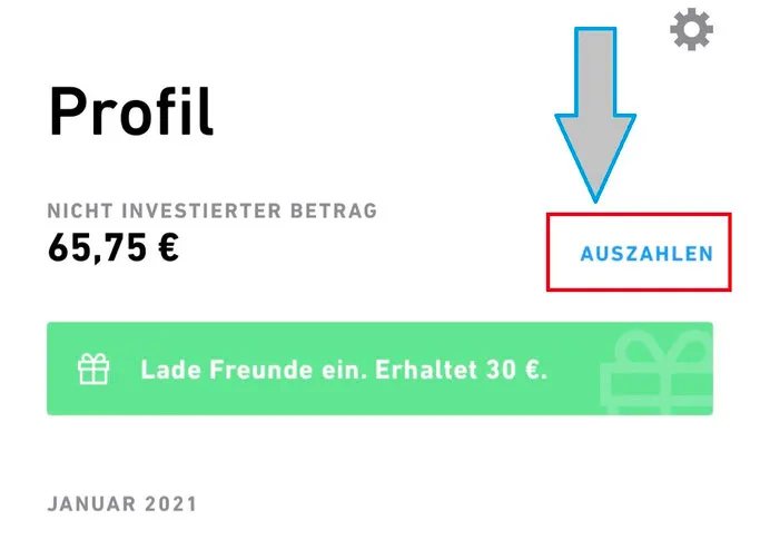 Geld auszahlen lassen beim Trade Republic Depot