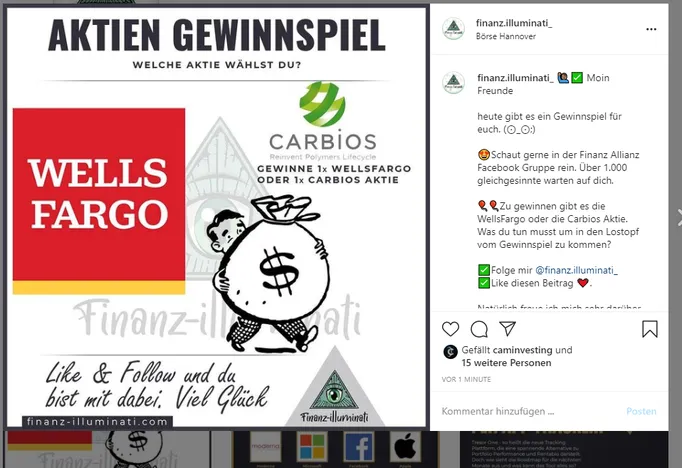 Gewinnspiel auf Instagram