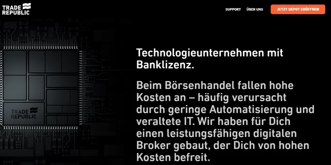 Screenshot Trade Republic Website