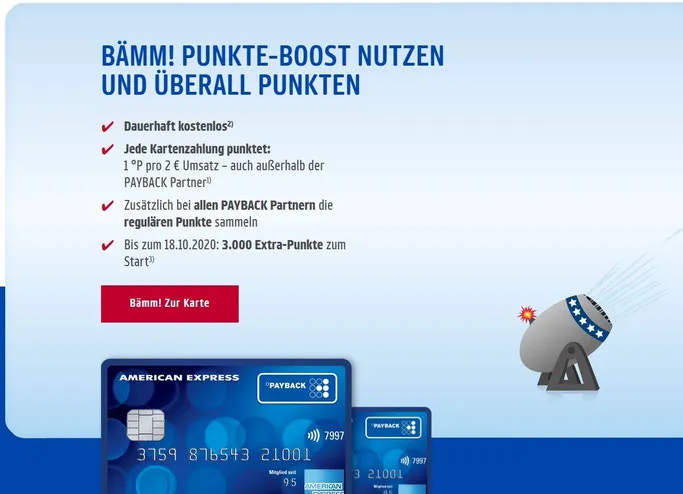 Kostenlose Payback American Express Kreditkarte