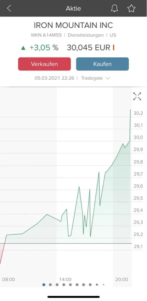 Iron Mountain Aktie in der Consorsbank App