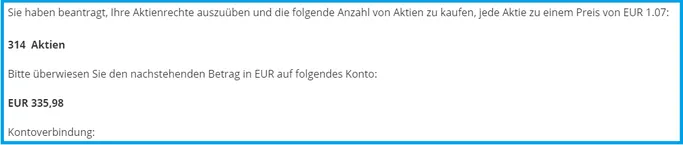 Meine Bezugsrechte bei der TUI AG Aktie