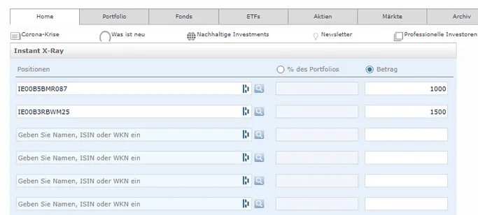 Mit Morningstar ETFs auf Überschneidungen vergleichen