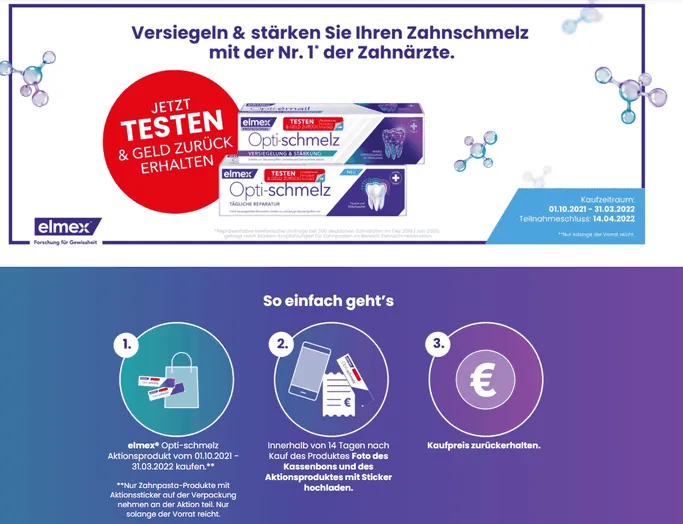 Optischmelz Zahnpasta kostenlos kaufen?