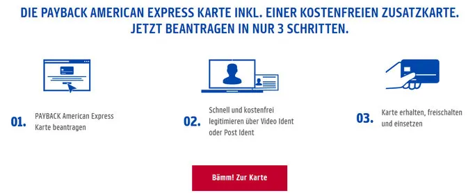 Payback American Express Karte beantragen