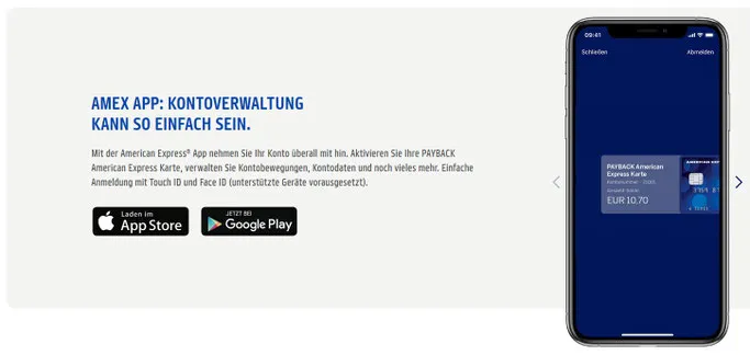 Payback American Express Kreditkarte App Apple Pay Google Pay