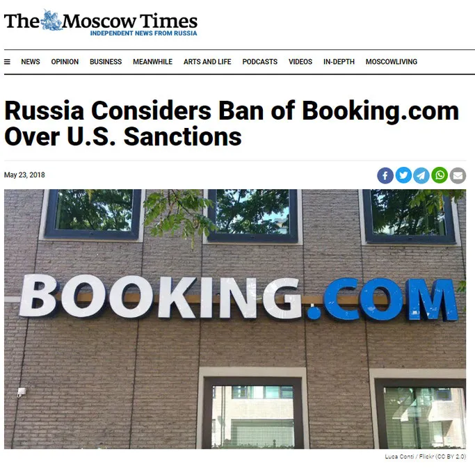 Russland sperrt Booking.com wegen Sanktionen Aktien Dividende Börse 