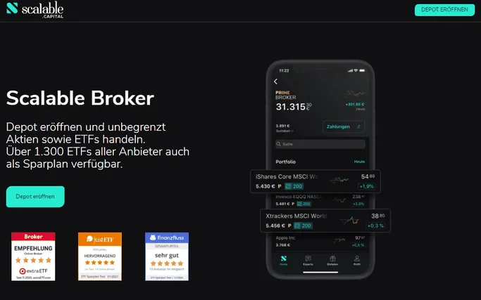 Scalable Capital mit Kryptowährungen