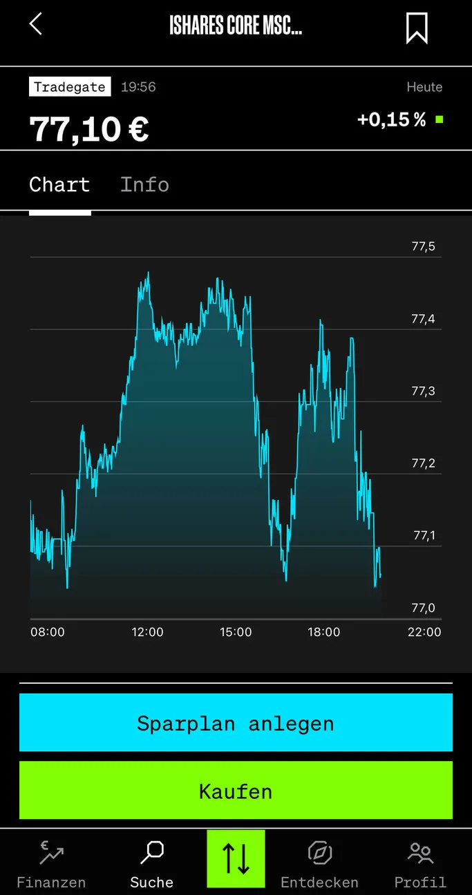 Screenshot aus der Smartbroker App