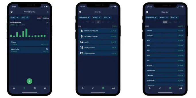Screenshots aus der DivTimer App