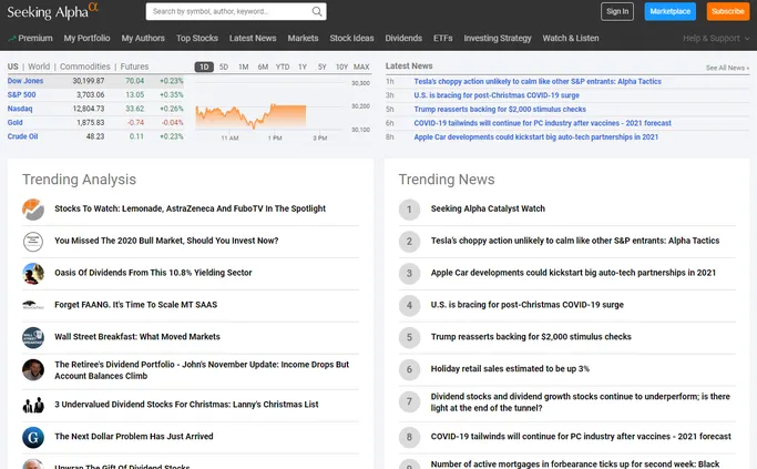 SeekingAlpha kostenfreie Alternative?