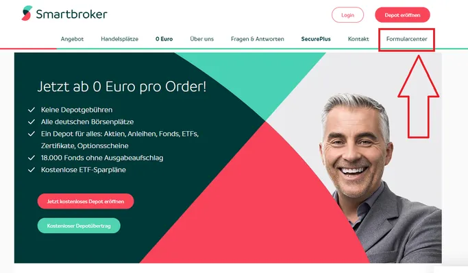 Smartbroker Formularcenter für den Freistellungsauftrag