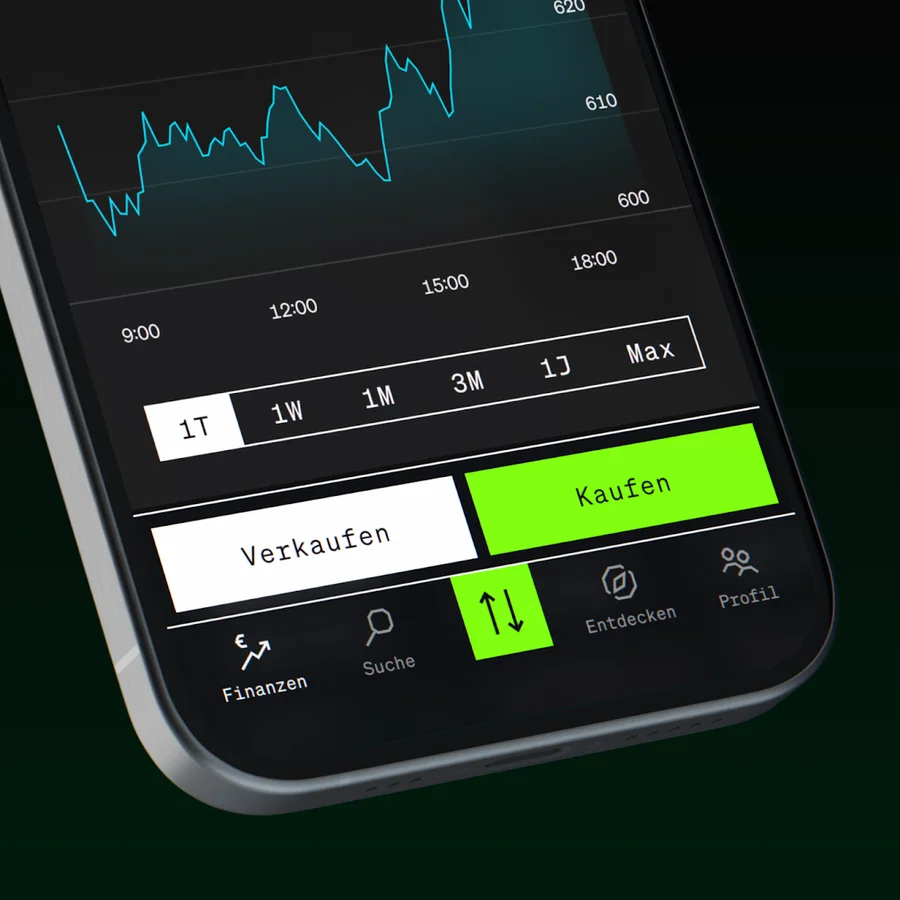 Depot-Ansicht in der Smartbroker+ App mit Depotstand, Positionen und Performance-Anzeige.