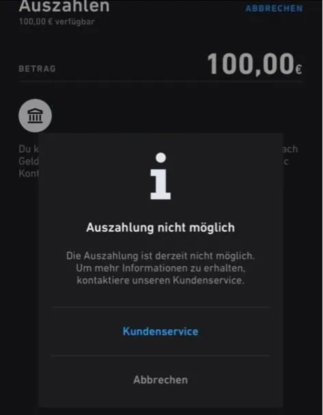 Trade Republic: Auszahlung nicht möglich
