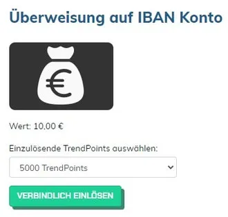 TrendsetterClub IBAN KONTO BEZAHLUNG